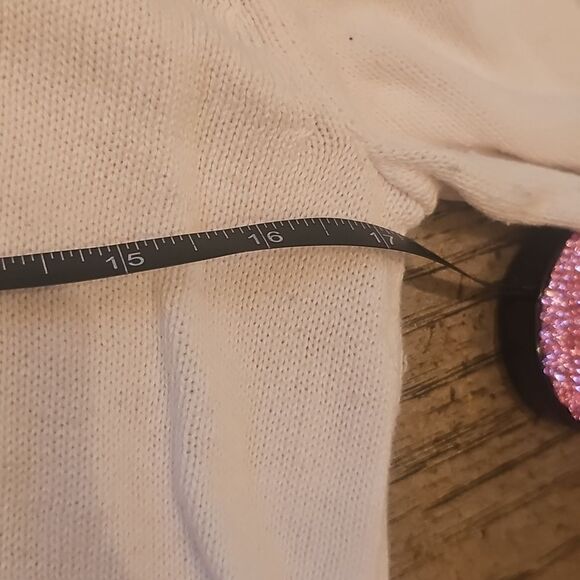 J. Crew Cream Crew Neck Sweater Size M Bell Sleeve - Picture 3 of 9